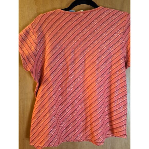 Women's Faded Glory Orange Striped T-Shirt - Picture 3 of 7